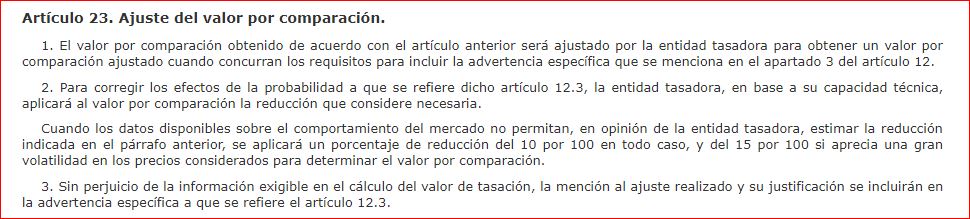 articulo 23 10-15 porcentaje